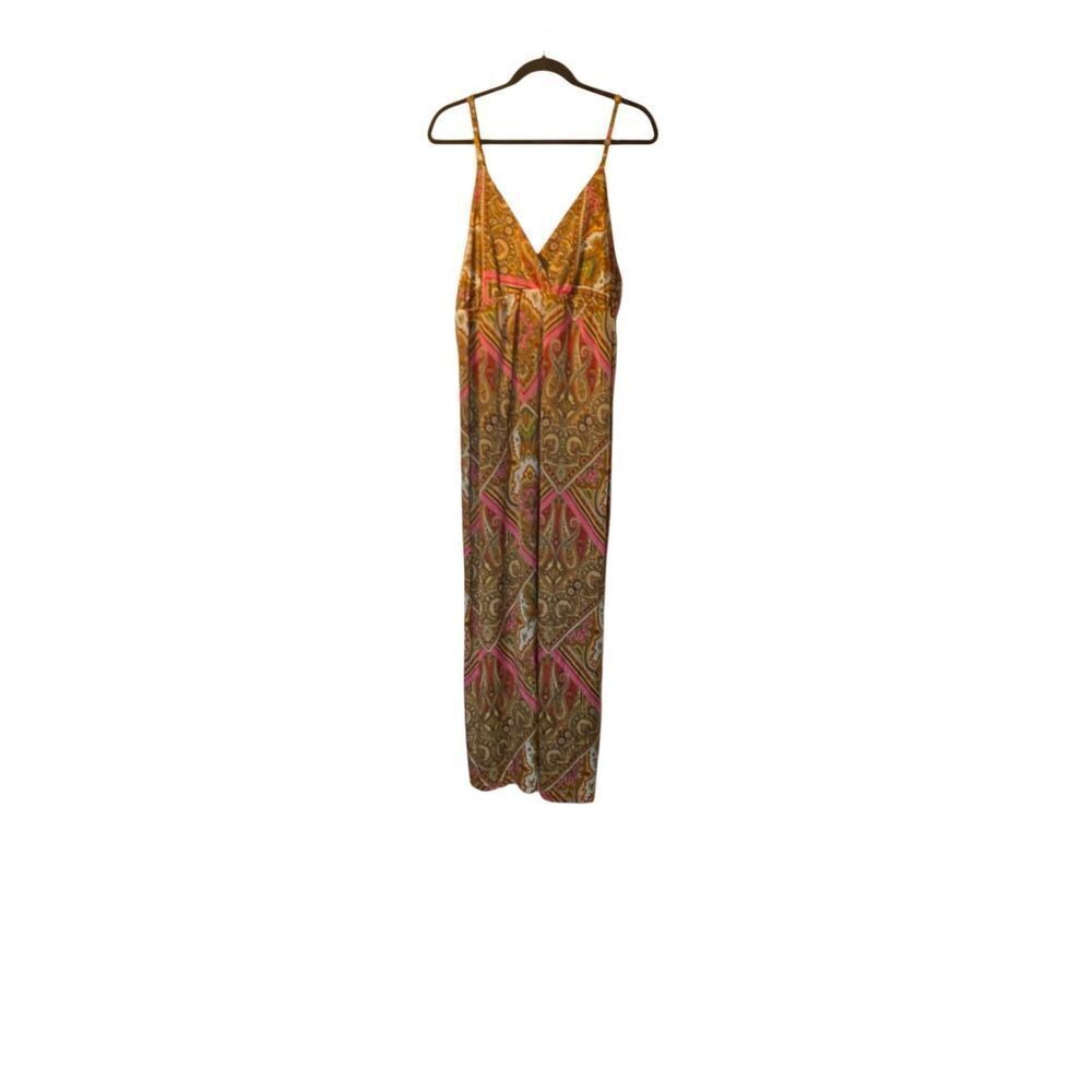 Rhapsody vintage Y2K women’s paisley print multicolored maxi dress L